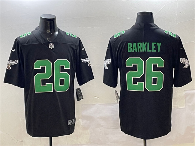 Men's Black Philadelphia Eagles #26 Saquon Barkley Throwback Vapor Untouchable Limited Stitched Football Jersey